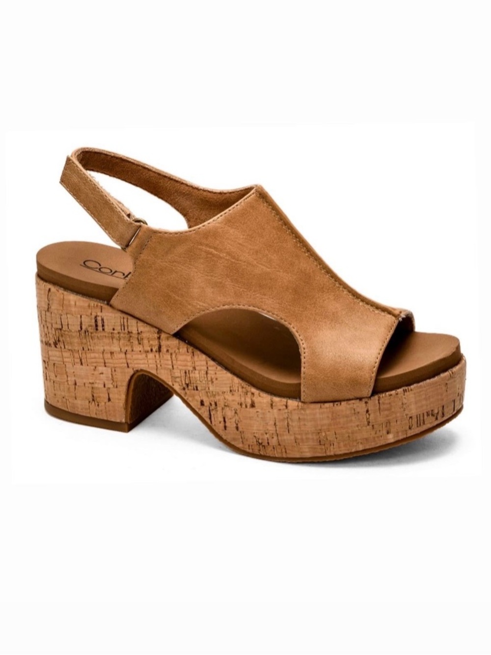 Corkys Miss Carley Platform Slingback Sandals in Caramel